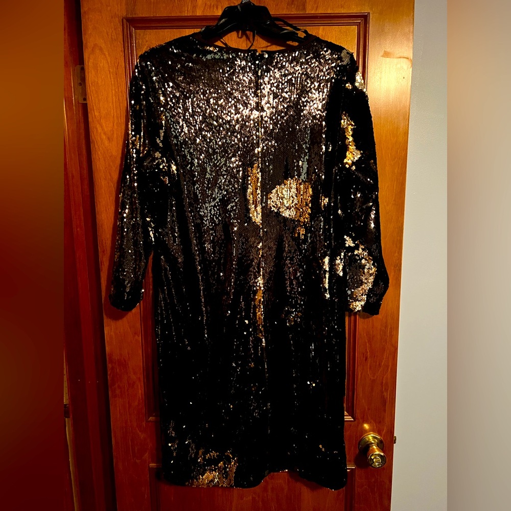 Eloquii Black and Gold Sequin Dress